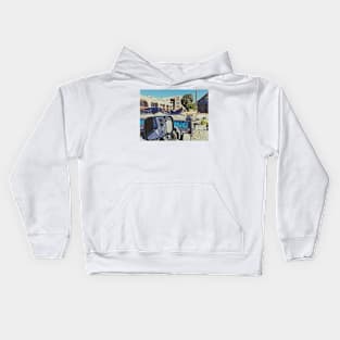 Street scene from a road trip journey in Osoyoos town. BC, Canada. Kids Hoodie